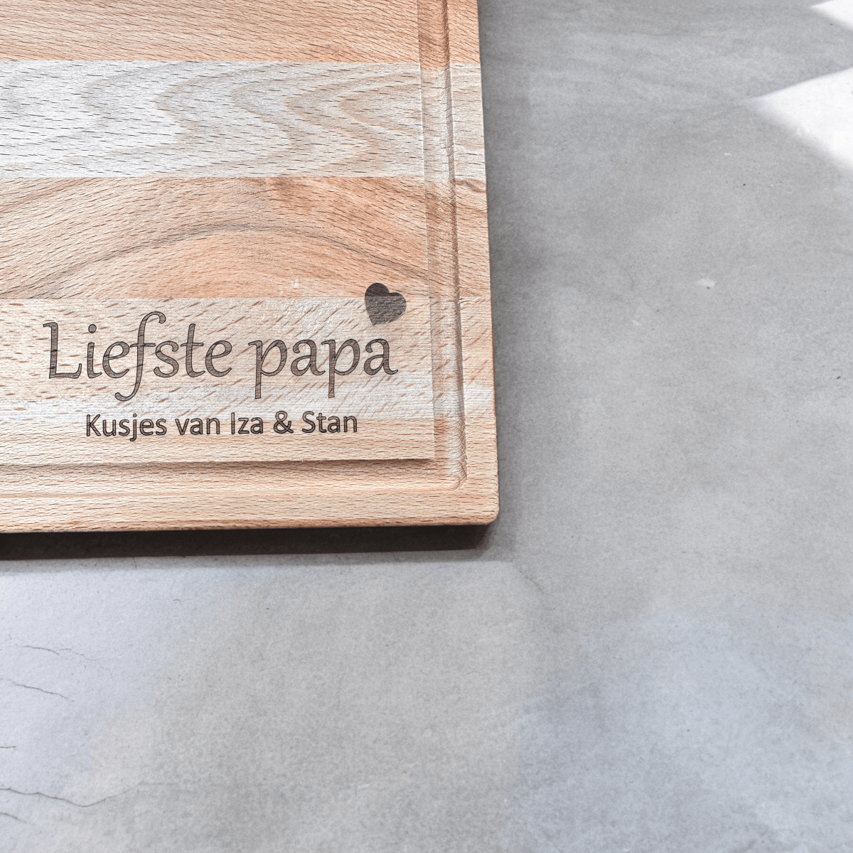 Houten snijplank liefste papa- gepersonaliseerd met naam - Laserboertje