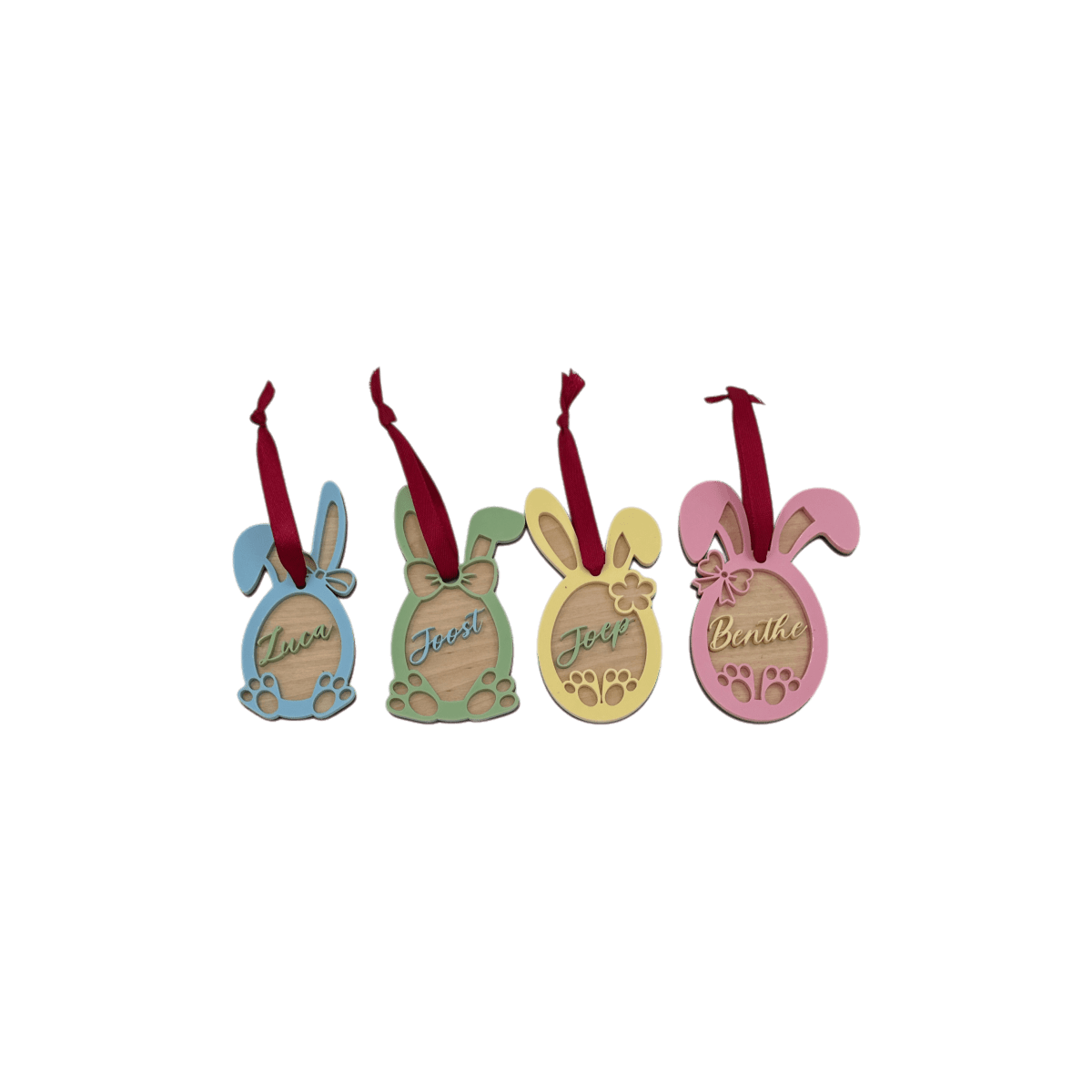 Paashanger roze met naam – Unieke decoratie voor Pasen! - Laserboertje