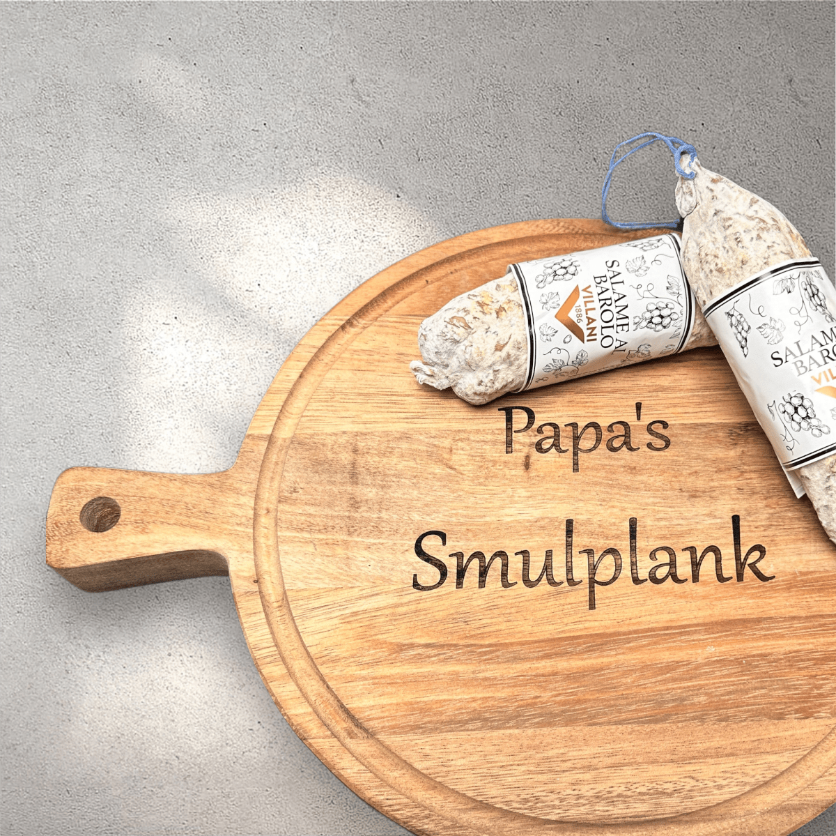 Ronde snijplank - Papa's Smulplank - Laserboertje