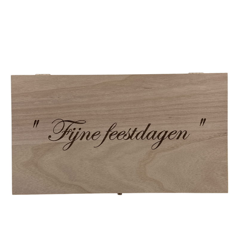 Wijnkist 2 - vaks - met tekst, naam of logo - Laserboertje