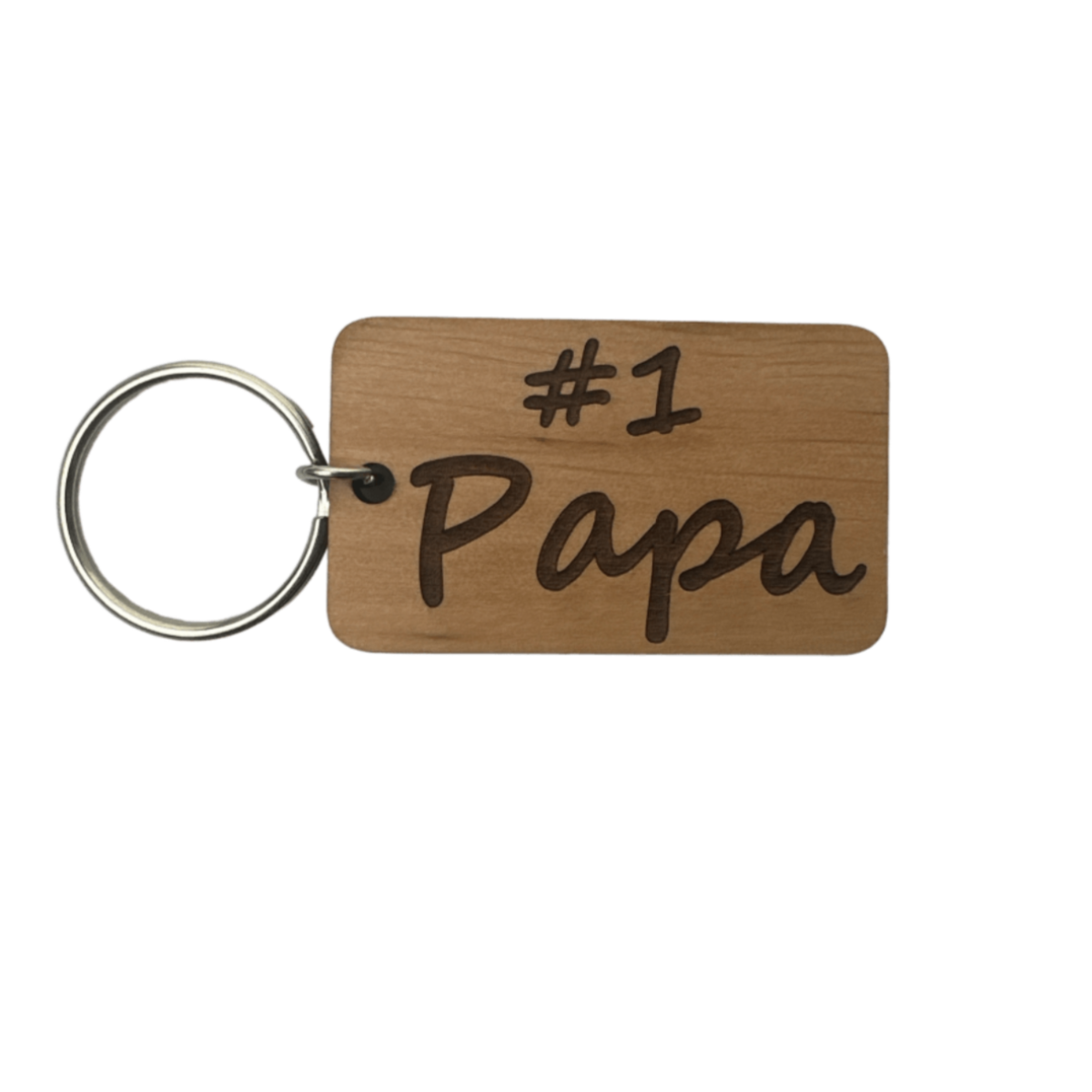 #1 Papa sleutelhanger houtlook of plexiglas - Laserboertje