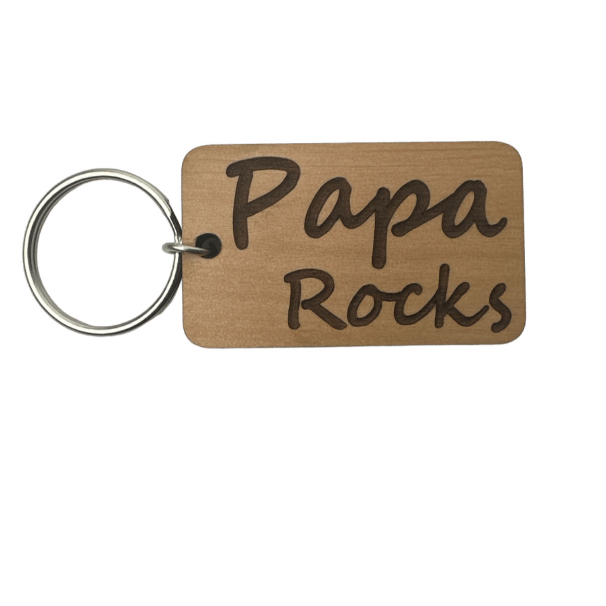 Papa rocks sleutelhanger houtlook of plexiglas - Laserboertje