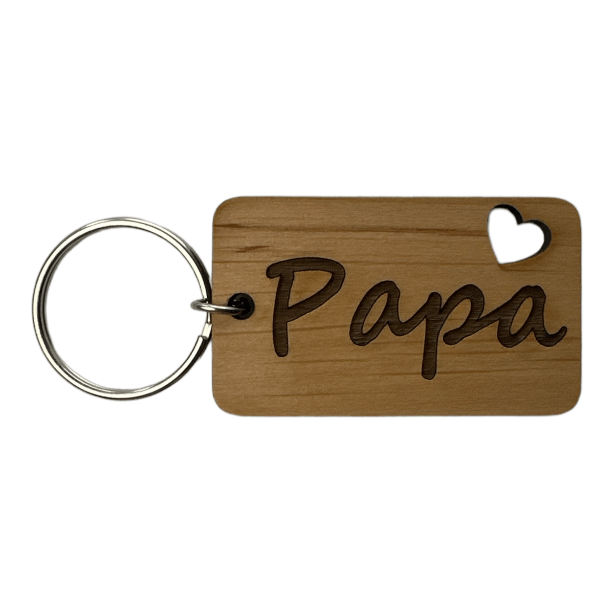 Papa sleutelhanger houtlook of plexiglas - Laserboertje