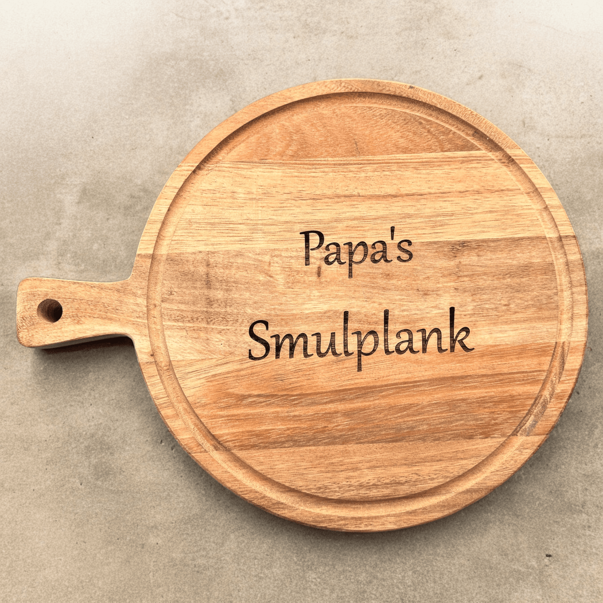 Ronde snijplank - Papa's Smulplank - Laserboertje