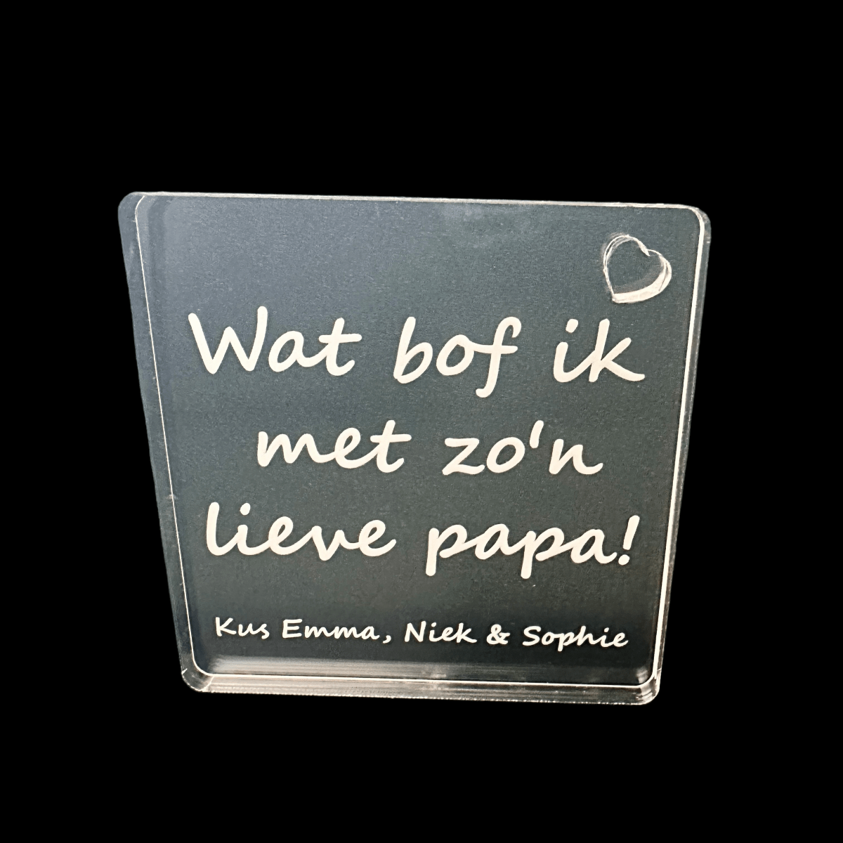 Tekstbordje Papa gepersonaliseerd - Laserboertje